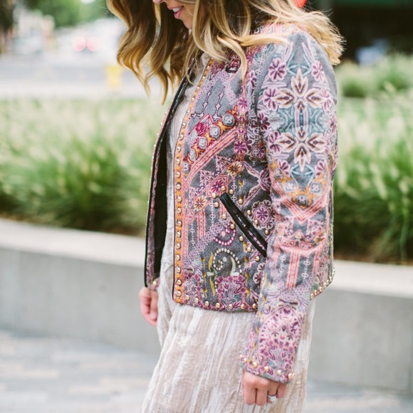 Anthropologie x Hemant & Nandita Studded Quilted Multicolor Jacket • Influencer - Picture 2 of 14